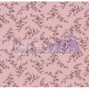 Tecido Estampado Floral Di Rose cor - 05 (Salmão)